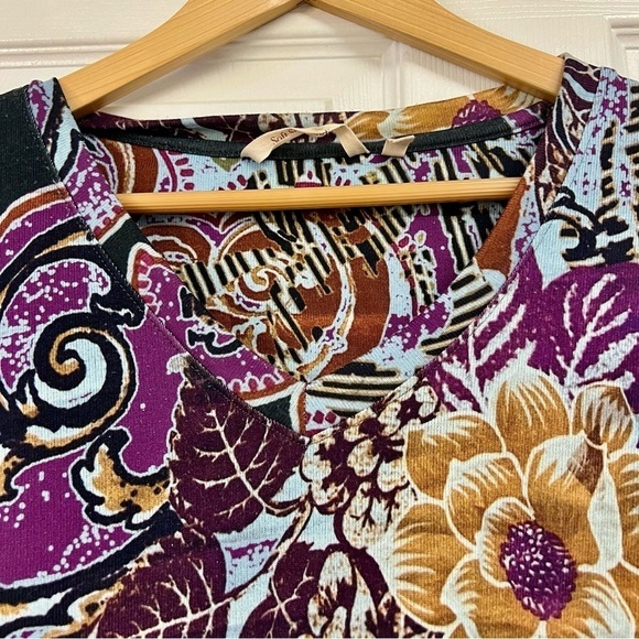 SOFT SURROUNDINGS Plus 1X V-neck floral boho tunic top women’s - Picture 2 of 7